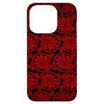 Red Floral Pattern Floral Greek Ornaments iPhone 14 Pro Black UV Print Case Front