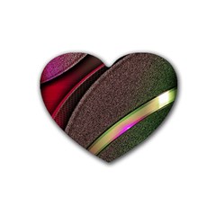 Circle Colorful Shine Line Pattern Geometric Rubber Heart Coaster (4 Pack) by Proyonanggan