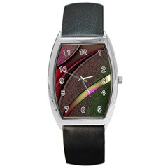 Pattern Texture Leaves Barrel Style Metal Watch by Proyonanggan