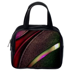 Texture Abstract Curve  Pattern Red Classic Handbag (one Side) by Proyonanggan