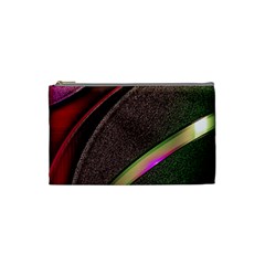 Texture Abstract Curve  Pattern Red Cosmetic Bag (small) by Proyonanggan