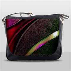 Texture Abstract Curve  Pattern Red Messenger Bag by Proyonanggan