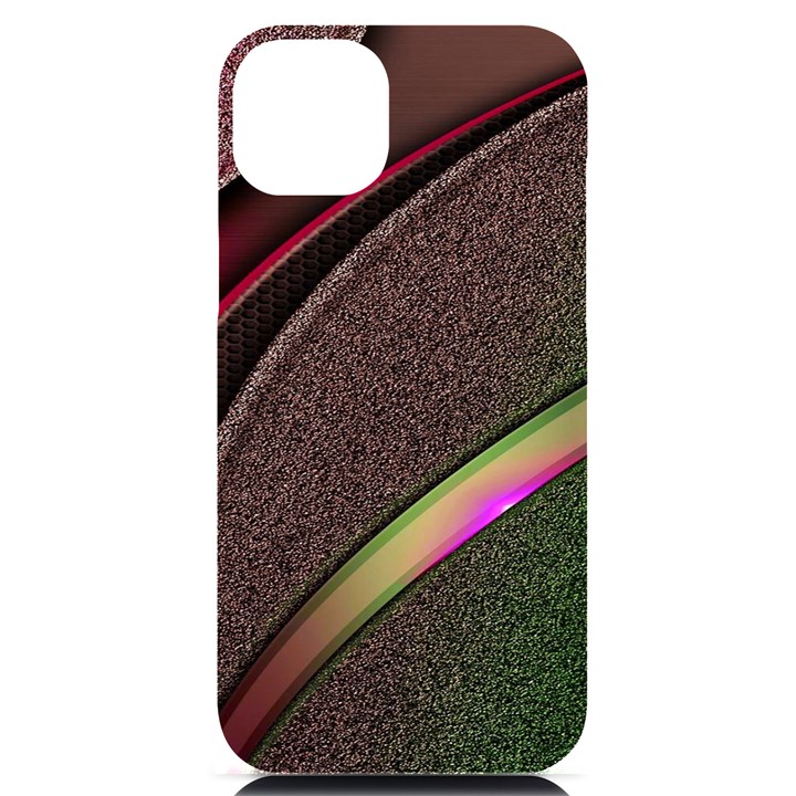 Circle Colorful Shine Line Pattern Geometric iPhone 14 Plus Black UV Print Case