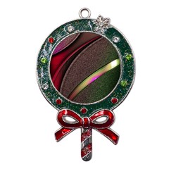 Circle Colorful Shine Line Pattern Geometric Metal X mas Lollipop With Crystal Ornament