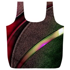 Texture Abstract Curve  Pattern Red Full Print Recycle Bag (xxl) by Proyonanggan