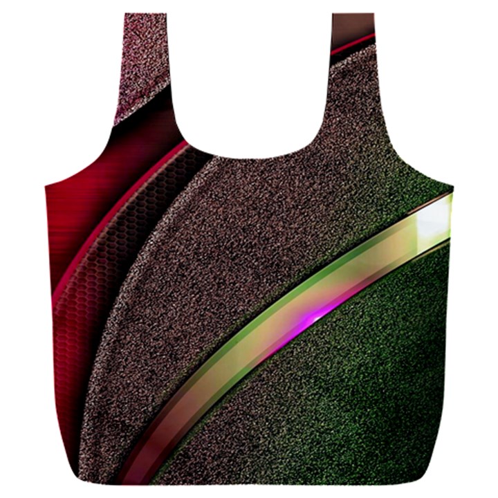 Texture Abstract Curve  Pattern Red Full Print Recycle Bag (XXL)