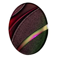 Texture Abstract Curve  Pattern Red Oval Glass Fridge Magnet (4 Pack) by Proyonanggan