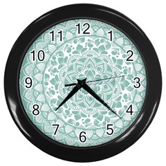 Round Ornament Texture Wall Clock (black) by nateshop