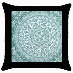 Round Ornament Texture Throw Pillow Case (black) by nateshop