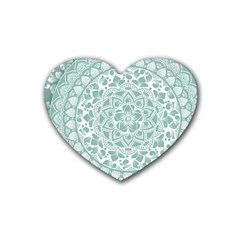 Round Ornament Texture Rubber Heart Coaster (4 Pack) by nateshop