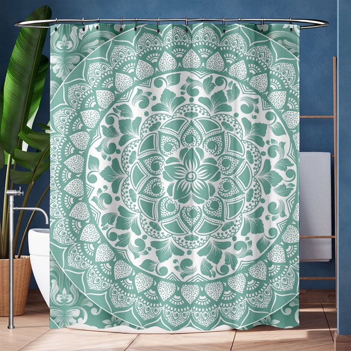 Round Ornament Texture Shower Curtain 60  x 72  (Medium) 