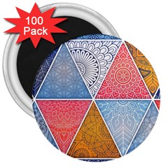 Texture With Triangles 3  Magnets (100 Pack) by nateshop