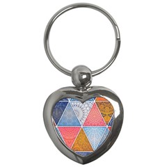 Texture With Triangles Key Chain (heart) by nateshop