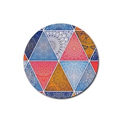 Texture With Triangles Rubber Coaster (round) by nateshop