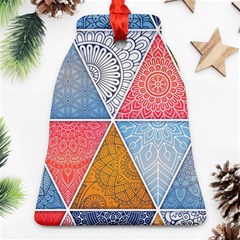 Texture With Triangles Bell Ornament (two Sides) by nateshop