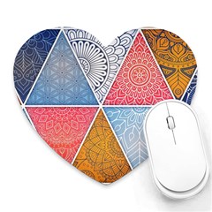 Texture With Triangles Heart Mousepad by nateshop