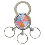 Texture With Triangles 3-Ring Key Chain Front