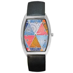 Texture With Triangles Barrel Style Metal Watch by nateshop