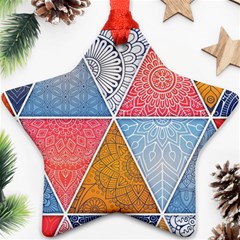 Texture With Triangles Star Ornament (two Sides) by nateshop