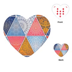 Texture With Triangles Playing Cards Single Design (heart) by nateshop