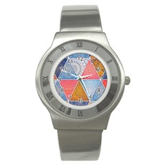 Texture With Triangles Stainless Steel Watch by nateshop