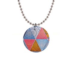 Texture With Triangles 1  Button Necklace