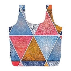 Texture With Triangles Full Print Recycle Bag (l) by nateshop