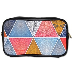 Texture With Triangles Toiletries Bag (one Side)