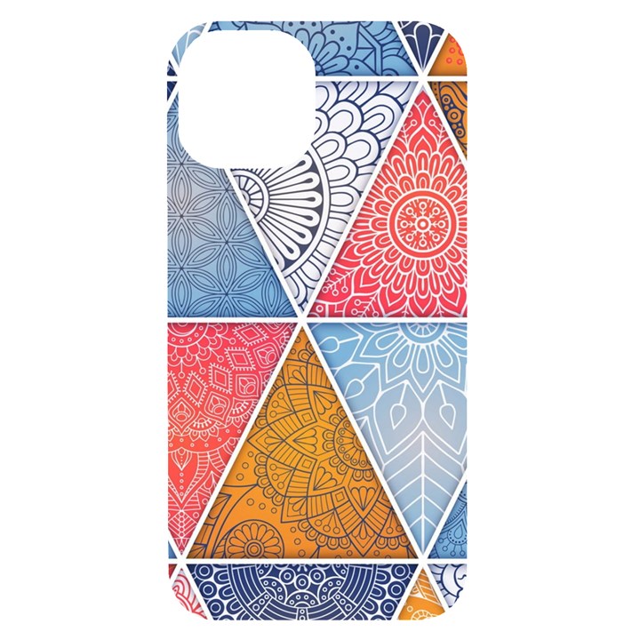 Texture With Triangles iPhone 14 Black UV Print Case