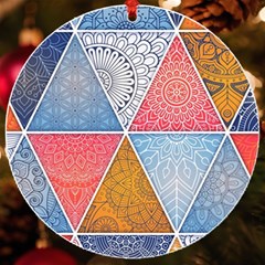 Texture With Triangles Uv Print Acrylic Ornament Round by nateshop