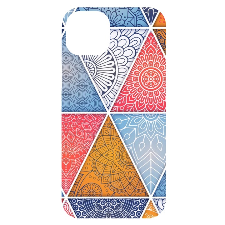 Texture With Triangles iPhone 14 Plus Black UV Print Case