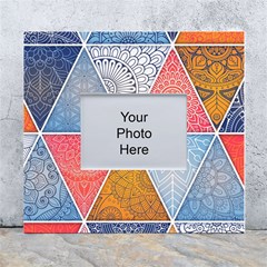 Texture With Triangles White Wall Photo Frame 5  X 7  by nateshop