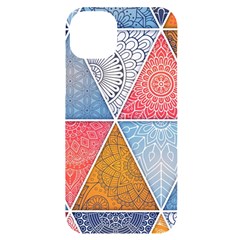 Texture With Triangles Iphone 14 Plus Black Uv Print Case by nateshop