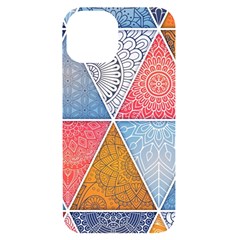 Texture With Triangles Iphone 14 Black Uv Print Case by nateshop