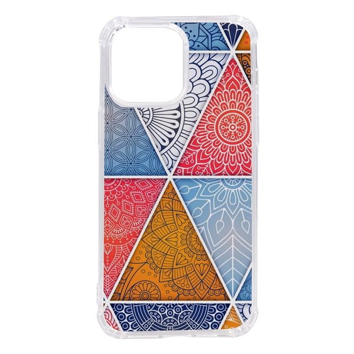 Texture With Triangles iPhone 14 Pro Max TPU UV Print Case