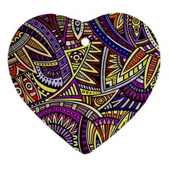 Violet Paisley Background, Paisley Patterns, Floral Patterns Ornament (heart) by nateshop