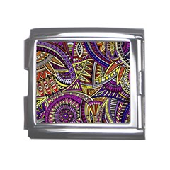 Violet Paisley Background, Paisley Patterns, Floral Patterns Mega Link Italian Charm (18mm) by nateshop