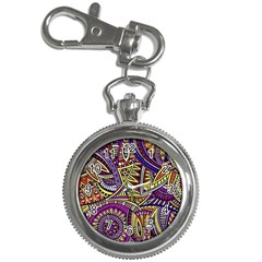 Violet Paisley Background, Paisley Patterns, Floral Patterns Key Chain Watches by nateshop