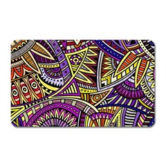 Violet Paisley Background, Paisley Patterns, Floral Patterns Magnet (rectangular) by nateshop