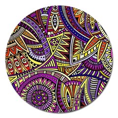 Violet Paisley Background, Paisley Patterns, Floral Patterns Magnet 5  (round) by nateshop