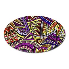 Violet Paisley Background, Paisley Patterns, Floral Patterns Oval Magnet by nateshop