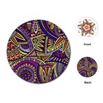 Violet Paisley Background, Paisley Patterns, Floral Patterns Playing Cards Single Design (Round) Front