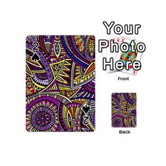 Violet Paisley Background, Paisley Patterns, Floral Patterns Playing Cards 54 Designs (mini) by nateshop