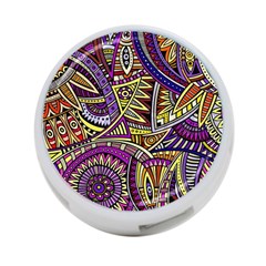 Violet Paisley Background, Paisley Patterns, Floral Patterns 4-port Usb Hub (two Sides)