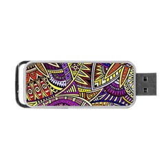 Violet Paisley Background, Paisley Patterns, Floral Patterns Portable Usb Flash (two Sides) by nateshop