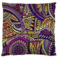 Violet Paisley Background, Paisley Patterns, Floral Patterns Standard Premium Plush Fleece Cushion Case (two Sides) by nateshop