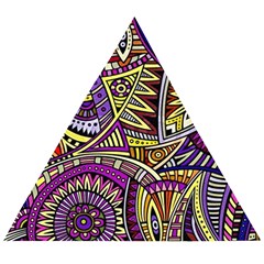 Violet Paisley Background, Paisley Patterns, Floral Patterns Wooden Puzzle Triangle by nateshop