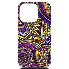 Violet Paisley Background, Paisley Patterns, Floral Patterns Iphone 14 Pro Black Uv Print Case by nateshop