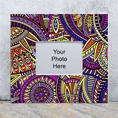 Violet Paisley Background, Paisley Patterns, Floral Patterns White Wall Photo Frame 5  X 7  by nateshop