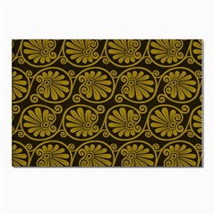 Yellow Floral Pattern Floral Greek Ornaments Postcard 4 x 6  (pkg Of 10) by nateshop